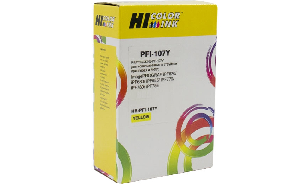  Hi-Black  Canon PFI-107Y; 6708B001; Yellow